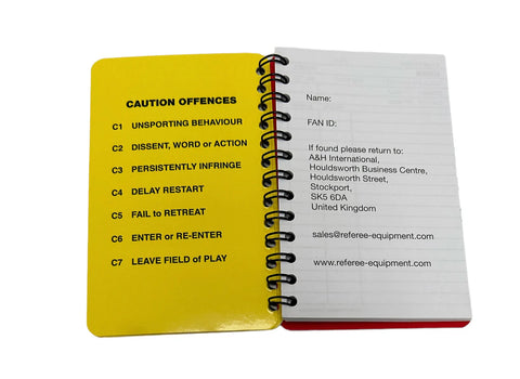 Refs Notebook Referee Match Day Notebook